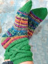 Носки со связанным поперек паголенком, фото