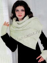 Светло-зелёные митенки и палантин, фото