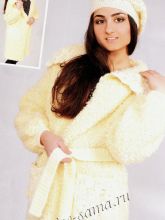 Белое пальто крючком, фото