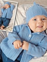 Голубое пальто, штанишки и шапочка