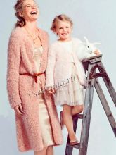 Пальто для мамы и жакет для дочки, фото модели