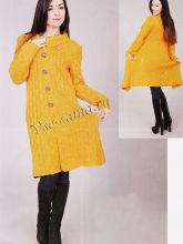 Пальто круговыми спицами, фото модели