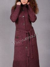 Пальто спицами с карманами, фото