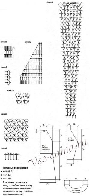 Схемы и выкройка для вязания платья - Тирамису