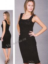 Ажурное черное платье спицами, фото