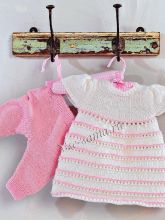 Бело-розовое платье и штанишки, фото