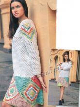 Белое платье с квадратами Белое платье с квадратами