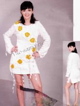 Белое платье с цветами