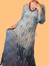 Длинное платье с узором ананасы, фото