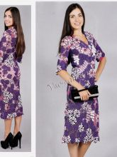 Фиолетовое кружевное платье