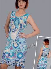 Голубое платье в технике ирландского кружева, фото