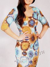 Меланжевое платье крючком, фото