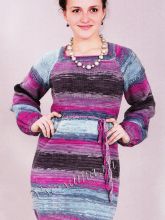 Платье из пряжи сегментарного крашения, фото модели