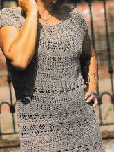 Платье крючком - Капучино, фото
