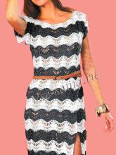 Платье крючком - Морские волны, фото