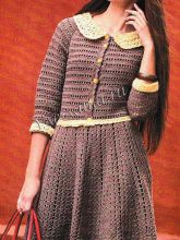 Платье крючком - Тирамису, фото