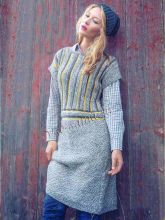 Платье с полосками связанное спицами, фото