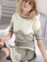 Пуловер с коротким рукавом и юбка, фото