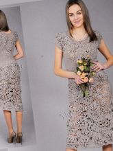 Серое платье с элементами, фото