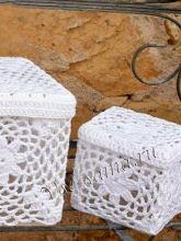 Шкатулки и ваза крючком, фото