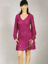 Сиреневое платье с узором коса