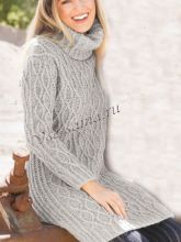 Светло-серое платье с узором из кос, фото