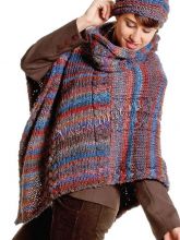 Ассиметричное пончо спицами, фото