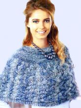 Меланжевое пончо с косами, фото