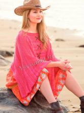 Пончо кораллового цвета, фото