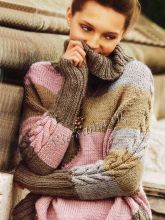 Пончо-пуловер с цветными мотивами, фото