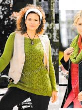 Ажурный пуловер и съемный воротник-хомут, фото