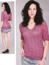 Ажурный пуловер с V-образным вырезом, фото