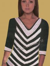 Черно-белый пуловер в полоску, фото