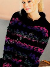 Черно-розовый пуловер, фото