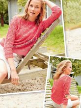 Коралловый пуловер с рукавами 3/4