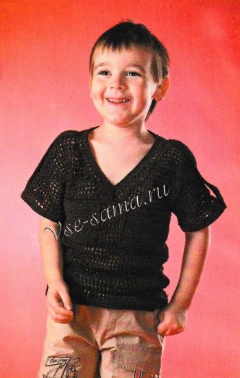 Детский коричневый пуловер, фото