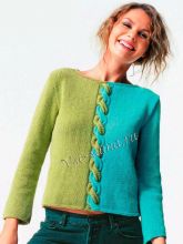 Двухцветный джемпер с декором, фото