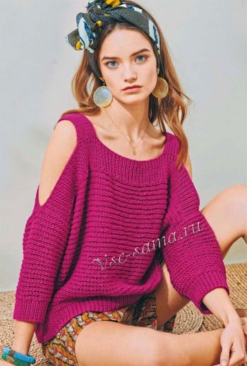 Яркий эффектный пуловер, фото