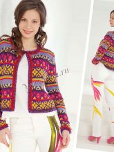 Яркий жакет с жаккардовыми узорами, фото