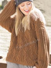 Фото коричневого пуловера с узорами