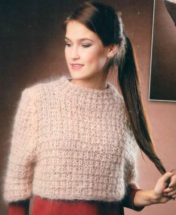 Короткий пуловер из мохера, фото