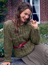 Короткий пуловер с косами, фото