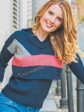 Короткий пуловер с широкими полосами