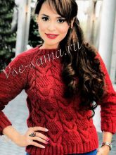 Красный джемпер с узором шахматка, фото