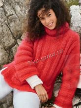 Красный мохеровый пуловер, фото