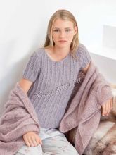 Меланжевый пуловерчик спицами