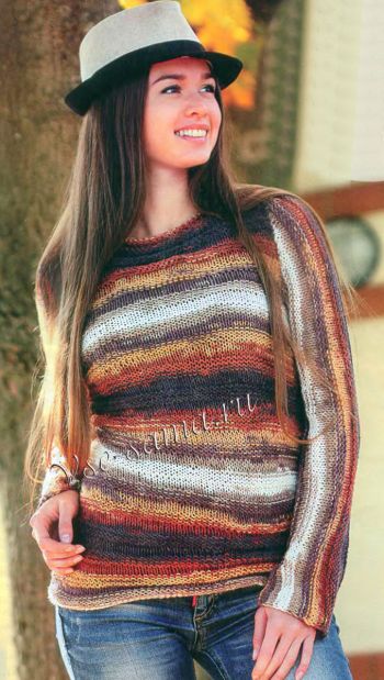 Меланжевый пуловер со складками, фото
