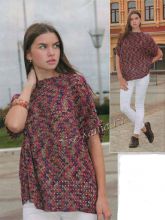 Меланжевый пуловер свободного кроя