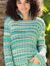 Небрежный пуловер из пряжи секционного крашения