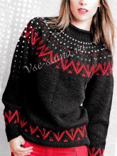 Норвежский пуловер с круглой кокеткой, фото